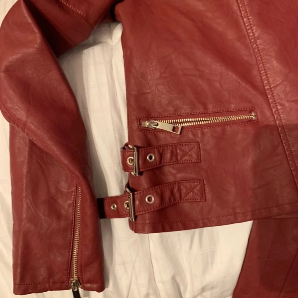 A.N.A Red Leather Jacket - Picture 5 of 5